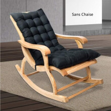 Lounger cushion 120 x 48 cm, soft, thick, rocking chair cushion, without seat, black