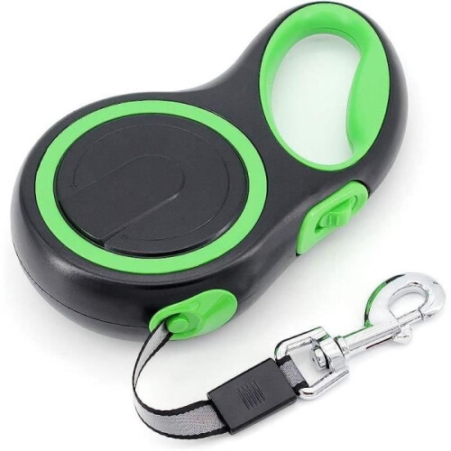 Retractable leash - AMOUNE - 8M - Green - For large dogs - Plastic reel