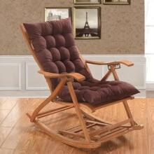 Rocking chair cushion for garden and patio, 110 x 40 cm, large, thick lounger cushion, coffee color