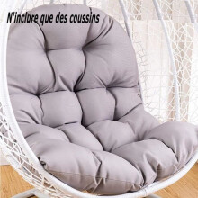 Hanging chair cushion with cushion, washable, thick, outdoor, 120 x 80 cm, gray 1