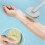 Exfoliating bath brush with long handle for massage and back, green and gray 3
