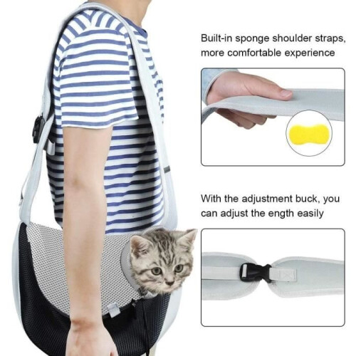 Shoulder bag for small and medium-sized dogs and cats – Black – M 2