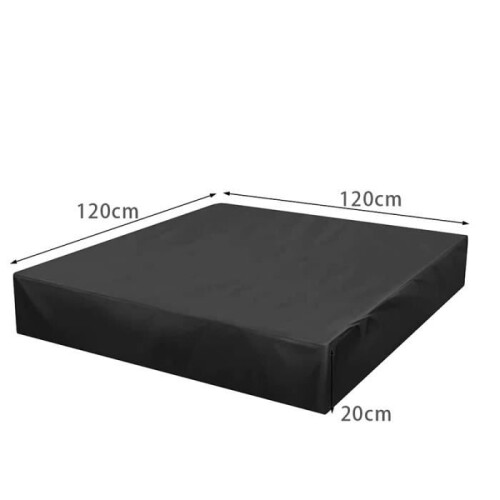 Waterproof sandbox cover, black Oxford fabric with drawstring, 120 x 120 cm 1