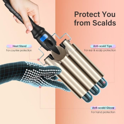 VINSIC Curling Iron – 3 Ceramic Heads – Fast Heat-Up – 14 Adjustable Temperatures 2