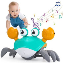 Interactive LED crab for babies 1 year old, musical toy for babies 6, 9, 12 and 24 months old, gift for boys and girls