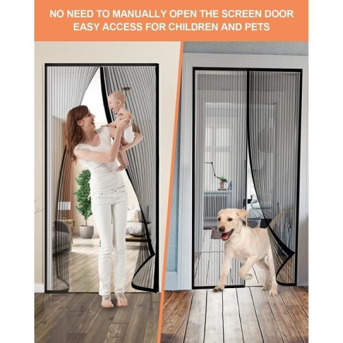 Magnetic mosquito net, 80 x 200 cm, automatic closing, strong magnet, no drilling required 2