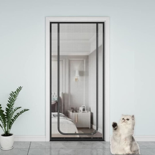Mosquito net door with zipper - insect screen - 95 x 220 cm 2