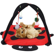 Play Mat Basket Toy Ball Bell Mouse Feather Sleeping Basket Cushion Cat Kitten Animal