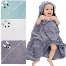 Baby bath towel, bath cap with hood, 3-pack 80 x 80 cm Baby bath towels for babies from 0-3 years