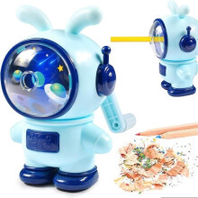 Manual pencil sharpener for children, pencil sharpener with hand crank, ideal for school, office, home and as a school gift
