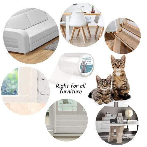 Scratch-resistant sofa protector for cats, transparent sticker, invisible protector roll, furniture protector, table 1
