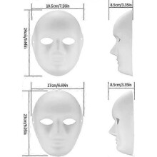 10 Pieces White Paintable Paper Masks, DIY Pulp Paper Masks Painted Mask for DIY Halloween Mardi Gras Party