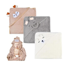 3-piece baby hooded bath towel, baby bath cape, bamboo hooded bath towel, super absorbent bath towel