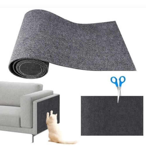 Cat Scratch Protection for Sofa 40 x 200 cm, DIY Scratching Post Protector, Self-Adhesive Scratching Post for Sofa, Dark Gray