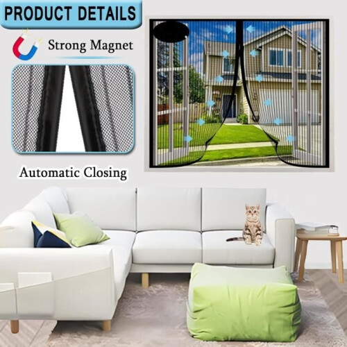 Magnetic mosquito net for windows 100 x 120 cm, to keep out insects and flies 2