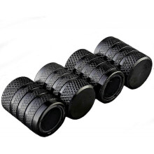 Auto Accessories - 4 x Black Barrel Dust Caps | Fit Into Any Car, Push Bike Or Motorbike ValvesBlack