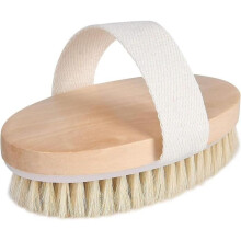 Dry body brush, dry massage brush for exfoliation and massage, improves blood circulation and lymphatic drainage