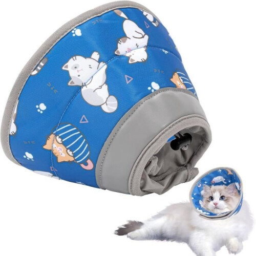 Anti-lick cat collar, adjustable anti-scratch collar, soft post-operative collar, Elizabeth collar, size M