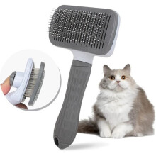Cat brush – Comb for removing dead hair and dirt – Cat brush with one button – Self-cleaning brush.