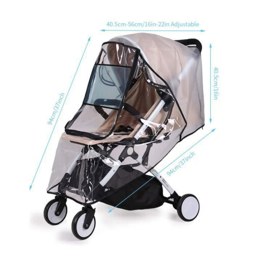 Universal transparent rain cover for strollers, waterproof and durable, protection against rain and wind. 1