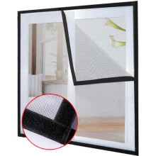 Universal transparent mosquito net for windows, 150 x 150 cm, cat protection with adhesive tape