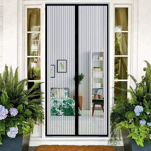 Magnetic window screen, anti-mosquito, anti-fly, black (90 x 210 cm)