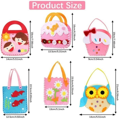 Sewing kit for children, reinforcement kit, comfortable sewing activity for children, 6 patterns, 6 pieces 1