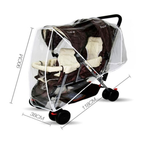 Rain cover for duo stroller Rain cover for duo stroller with fastening buckle 1