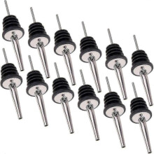 Stainless Steel Pourer - Wine, Oil, Liquor Stopper, Leakage Proof, 12 Pcs