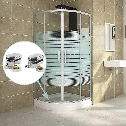 Shower Door Roller, 4 Double Shower Door Rollers Sliding Rollers Door Replacement Wheel for Shower Enclosure (25mm) 2