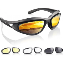 Polarisierte Motorrad-Reitbrille, Winddichte Reitbrille UV400 Outdoor-Sport-Sonnenbrille, Wechselgläser, Geeignet zum Radfahren und Wande