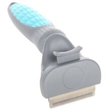 Pet brush - stainless steel brush - suitable for dogs and cats - blue - width 5.5 cm