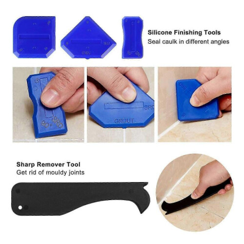 5 in 1 Silicone Scraper Remover Applicator 11pcs Tile Grout Silicone Sealant Tool for Bathroom Kitchen Floor 1
