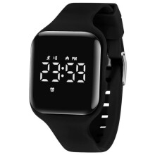 GLX Kids Digital Watch: Stopwatch, Light, Alarm, Date, Pedometer, Walking – Black