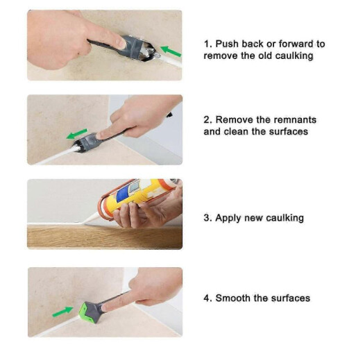 5 in 1 Silicone Scraper Remover Applicator 11pcs Tile Grout Silicone Sealant Tool for Bathroom Kitchen Floor 2