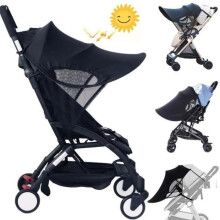 HuiYa sunshade for prams and buggies, black