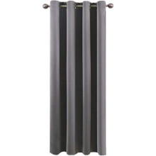 Thermally insulated blackout curtain with rings, 160 x 240 cm, grey – INSFITY – plain – polyester