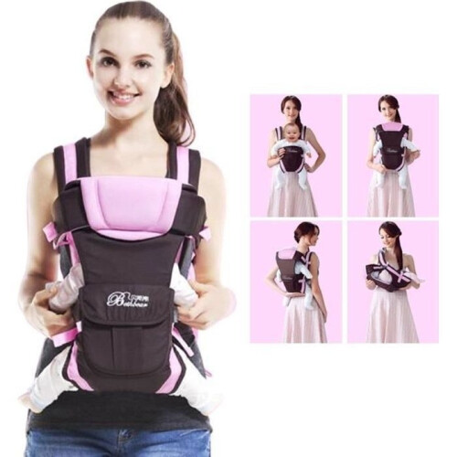 Ergonomic baby carrier – Pink – 4 adjustable positions – For babies from 0-2 years