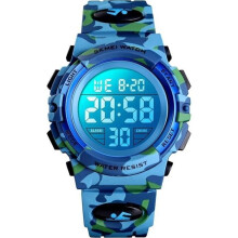 KZKR Digital Watch for Kids and Boys, 12-24 Hour Stopwatch with Alarm, Camouflage Sports Watch
