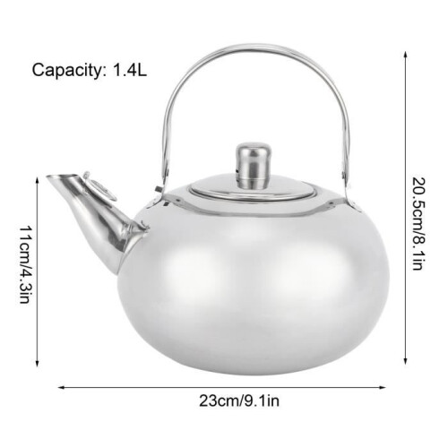 Teapot - MINIFINKER - Stainless Steel 304 - 18 cm - Silver - Portable kettle 2