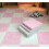 SURENHAP 10-Piece Interlocking Plush Foam Floor Mats, Pink and White, for Toddlers 2
