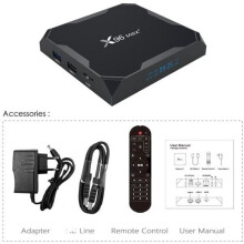 X96 Max Plus Smart TV Box, Android 1000, Amlogic S905x3, Quad Core, 4 GB RAM, 32 GB ROM, 8K Media Player, 9.0 MB, with