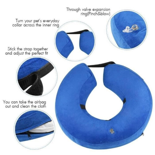 UMIWE Recovery Collar – Size S – Blue – Inflatable – Comfortable 2