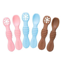 Mothinessto Baby Spoons, 6-pack soft silicone spoons, BPA-free, soft appearance, tableware, battery operated