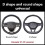 XUKEY Universal Microfiber Leather Steering Wheel Cover, Black, 37-38cm, Non-slip 3