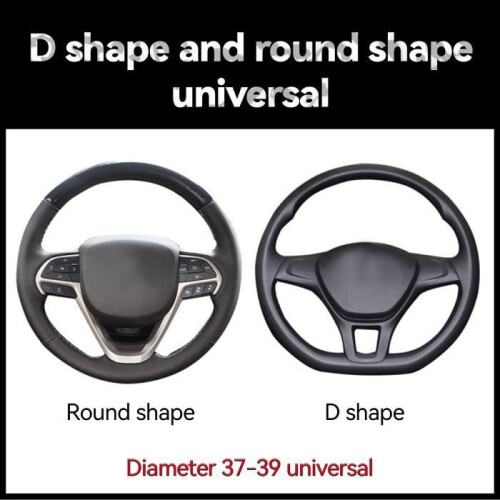 XUKEY Universal Microfiber Leather Steering Wheel Cover, Black, 37-38cm, Non-slip 2