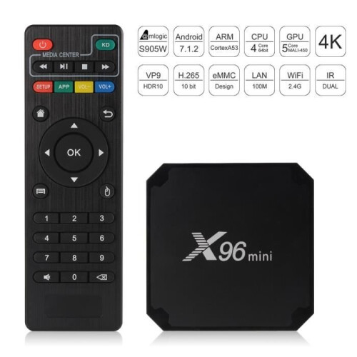 Android TV Box - XCSOURCE - X96 Mini - 4K HD - 2GB RAM - 16GB ROM 1
