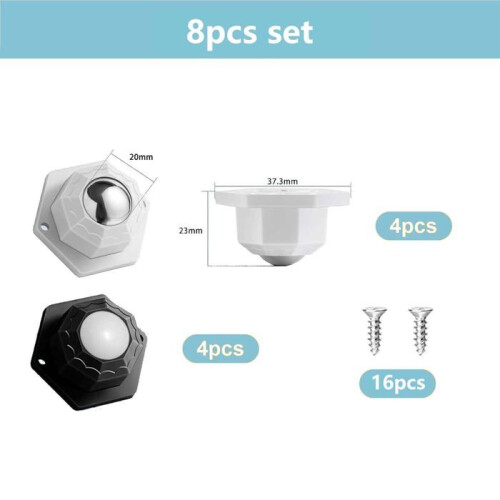 mini furniture wheels, self-adhesive, universal, 360 1
