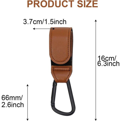 Stroller hook, multifunctional leather hook, stroller carabiner, diaper bag clip 1
