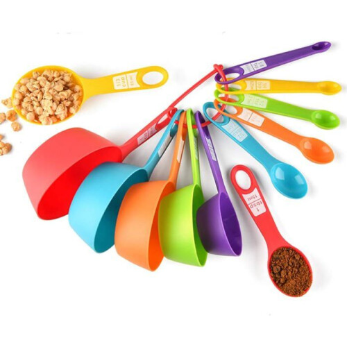 Measuring spoons, 12 pieces, plastic measuring cups, for measuring dry and liquid ingredients